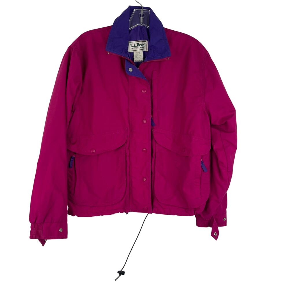 VTG L.L. Bean Full Zip Women's Jacket Gore-Tex Pink Purple Medium Made in USA